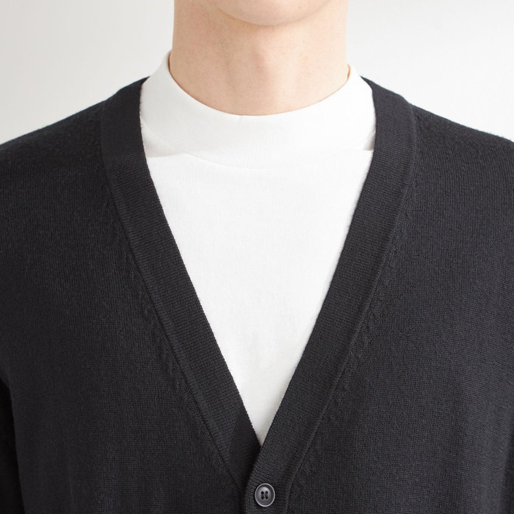 スーツセレクト 【RBC】【秋冬】ウール100%ニットカーディガン/ブラック/ZEGNA BARUFFA/マシンウォッシャブル 黒