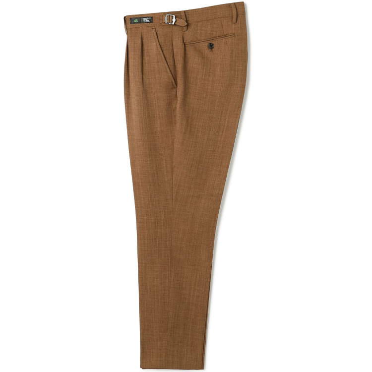 ブラックライン 【RBC】【春夏】2タックパンツ/ブラウン/サイド尾錠/4S SUSTAINABILITY&ECOLOGY FABRIC/※裾上げ済仕様 茶中間