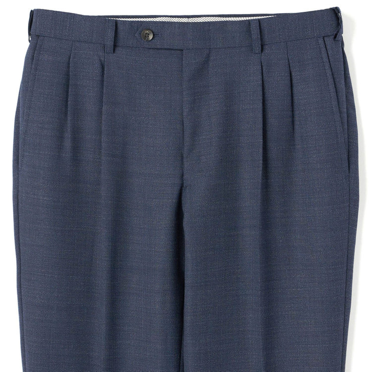 シルバーライン 【CLASSICO TAPERED】【春夏】3釦段返りシングルスーツ 2タック/ネイビー/NEW ZEALAND WOOL MIX/裾直し必要 青中間