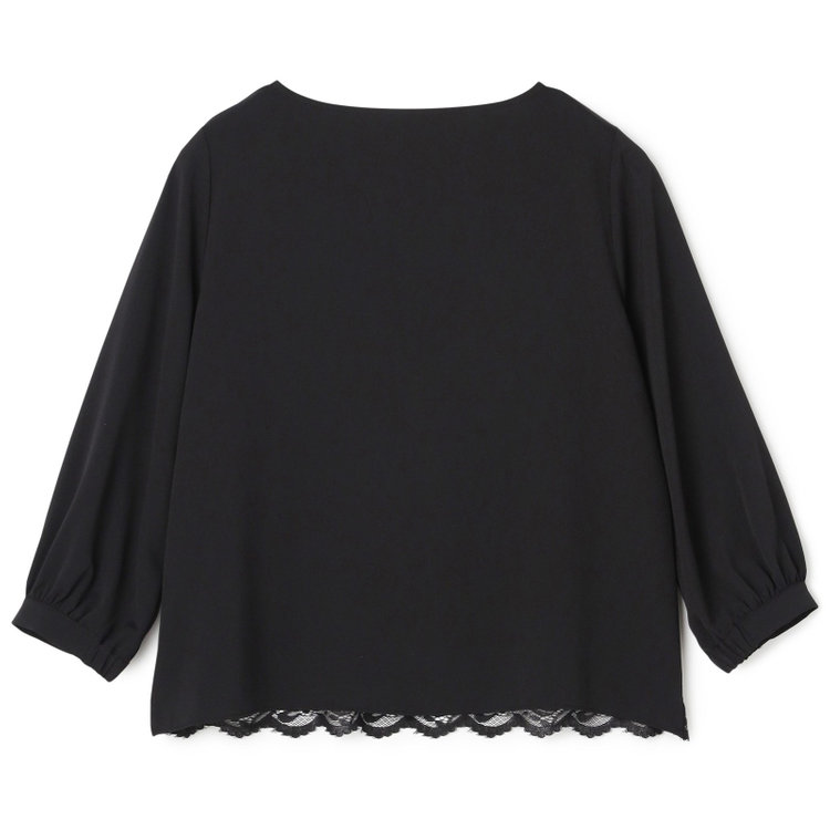 シルバーライン 【SL/7分袖】フロントレースプルオーバー/ブラック 黒