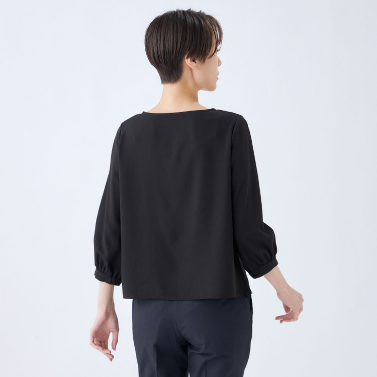 シルバーライン 【SL/7分袖】フロントレースプルオーバー/ブラック 黒