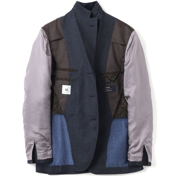 シルバーライン 【CLASSICO TAPERED】【秋冬】3釦段返りシングルスーツ 2タック/ネイビー/ウエストムーブ/MARZOTTO/※裾上げ必要 青濃色