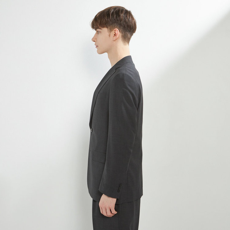 ソノタ 【BLACK LINE】【春夏】2釦シングルジャケット/グレー×サイロフィル/NEW ZEALAND WOOL MIX Super100’s グレー濃色