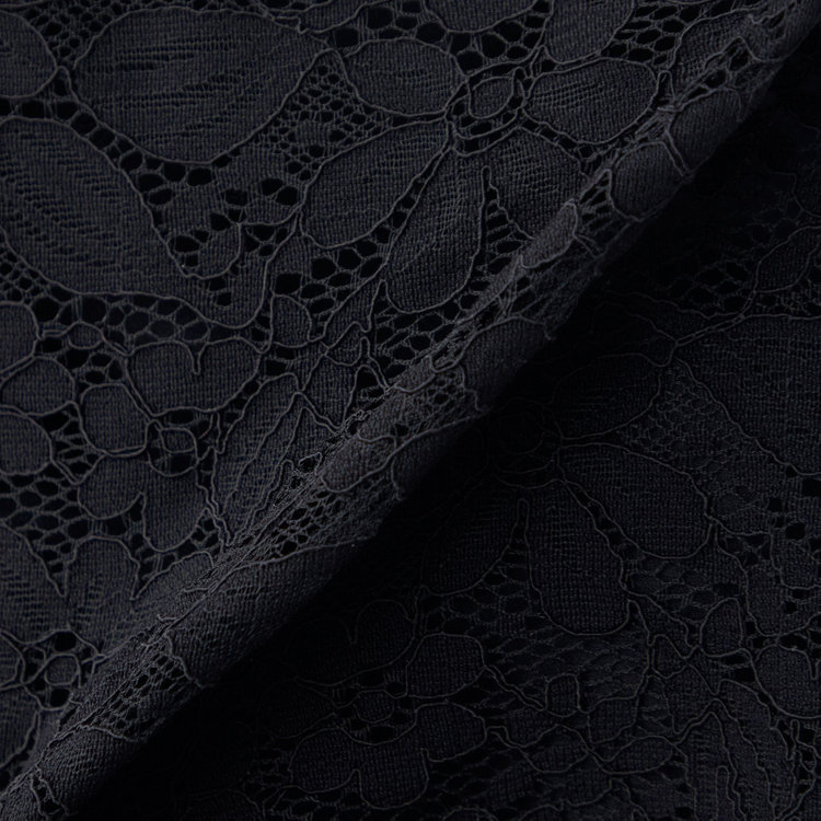 シルバーライン 【SL/7分袖】フロントレースプルオーバー/ブラック 黒