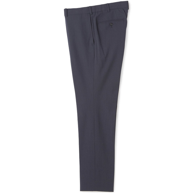 ブラックライン 【SLIM TAPERED_2】【春夏】2釦シングルスーツ 0タック/ネイビー×ヘアラインストライプ/ウエストシャーリング/4S SUSTAINABILITY&ECOLOGY FABRIC/ウォッシャブル/※パンツ裾上げ済仕様 紺中間