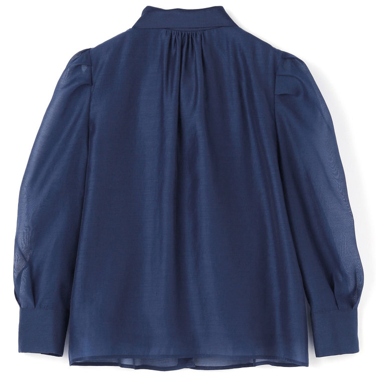 スーツセレクト 【Lady Like BLOUSE】【長袖】ボウタイブラウス/ネイビー 紺中間