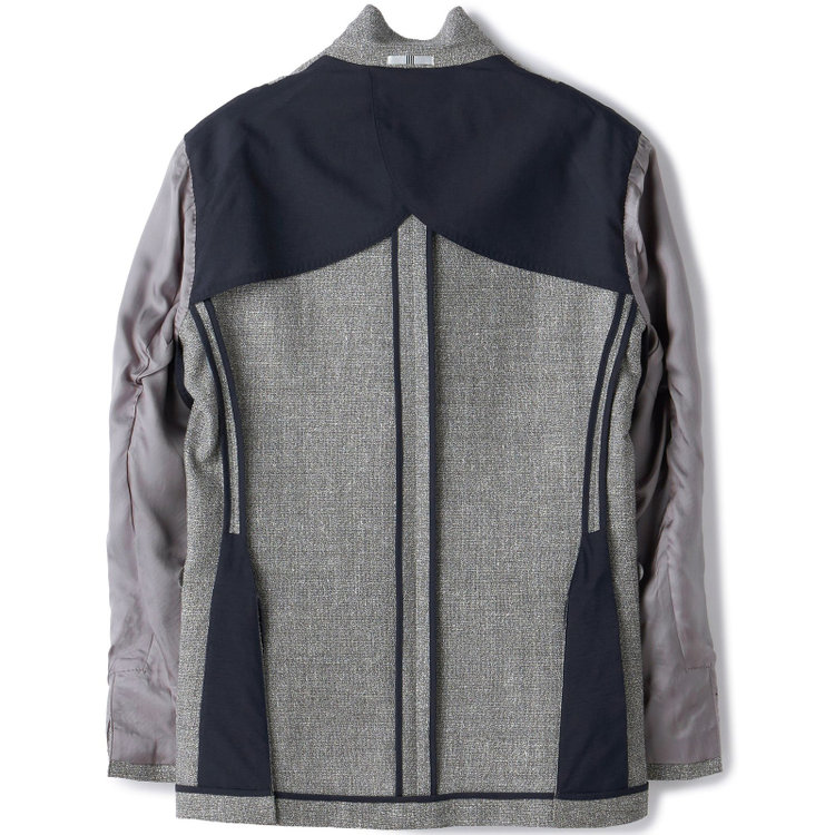 シルバーライン 【CLASSICO TAPERED】【春夏】ウールリネン2釦シングルジャケット/グレー/パッチポケット/MARZOTTO グレー淡色