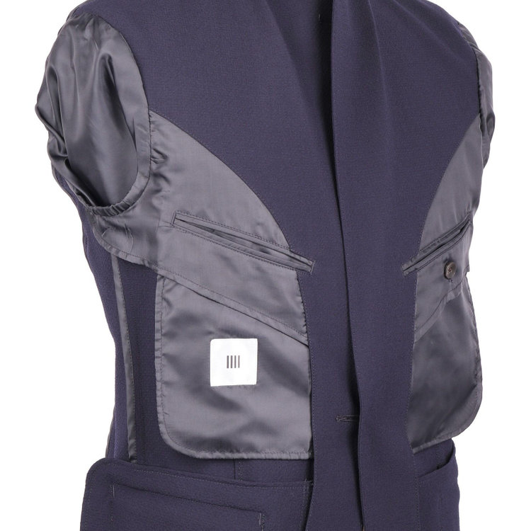 スーツセレクト 【WEB限定/OUTLET】【RBC】【春夏】コーディネートパンツ付き/ワイドラペル2釦シングルスーツ 1タック/ネイビー×シアサッカー+グレーブラウンパンツ/ウエストシャーリング/ウォッシャブル/※パンツ裾上げ済仕様 ネイビー系(紺)