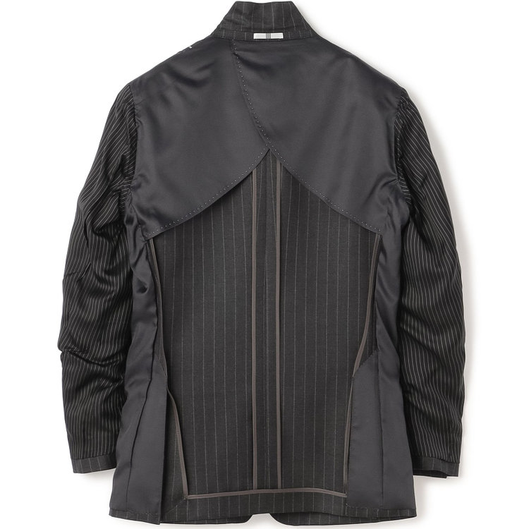 シルバーライン 【発送在庫あり】【CLASSICO TAPERED】【秋冬】2釦シングルスーツ 1タック/グレー×ストライプ/CANONICO 1663 fabric made in italy/※裾上げ必要 グレー中間