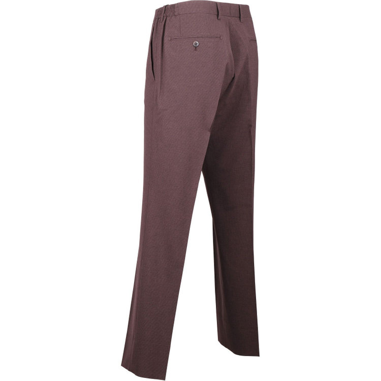 スーツセレクト 【SLIM TAPERED】【春夏】4S 0タックテーパードパンツ/ブラウン＆ブラック×ハウンドトゥース/ウエストシャーリング仕様/ウォッシャブル/裾上げ済仕様 ブラウン系(茶)