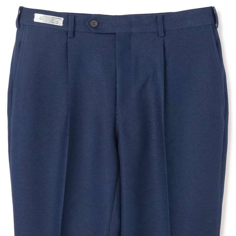 シルバーライン 【5DAYS CLOSET】【RBC】【春夏】テンセルブレンド1タックテーパードパンツ/ネイビー/ウエストムーブ/4S SUSTAINABILITY&ECOLOGY FABRIC/※裾上げ必要 紺中間