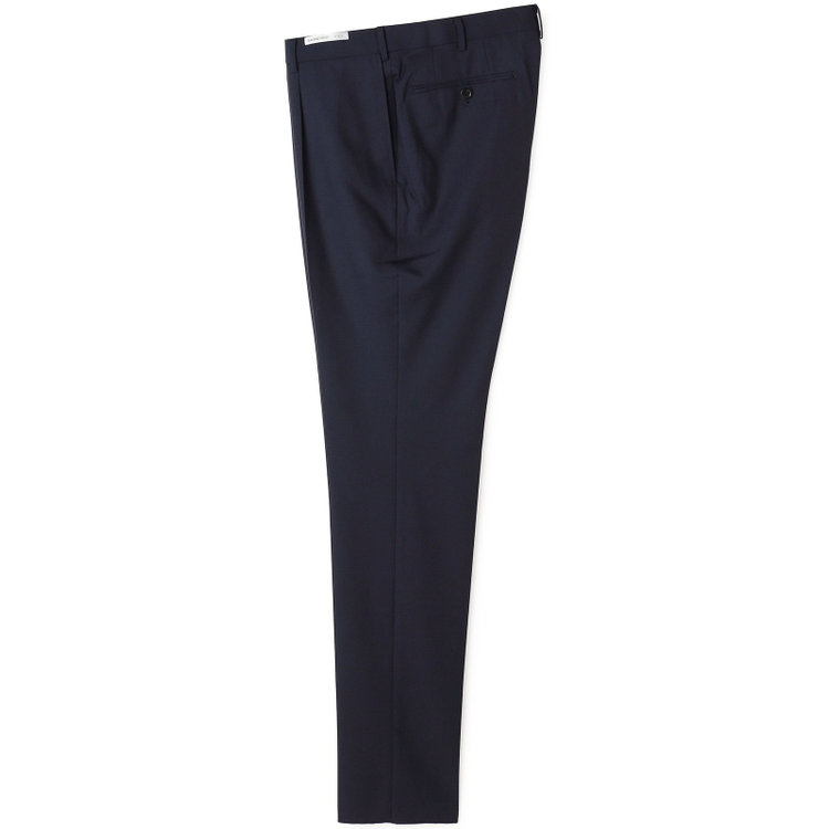 シルバーライン 【CLASSICO TAPERED】【春夏】1タックテーパードパンツ/ネイビー×グレンチェック/ウエストムーブ/※裾上げ必要 紺濃色