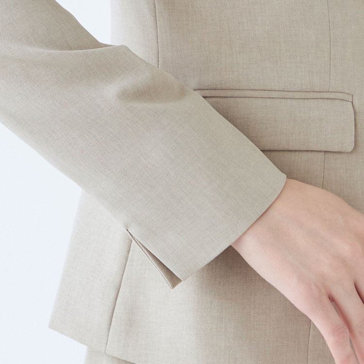 シルバーライン 【SL】【年間】ノーカラージャケット/ベージュ/ウォッシャブル 茶淡色