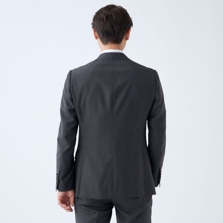 シルバーライン 【CLASSICO TAPERED】【年間】3釦段返りシングルスリーピーススーツ 2タック/グレー×ソリッド/NEW ZEALAND WOOL MIX/※裾上げ必要 グレー中間