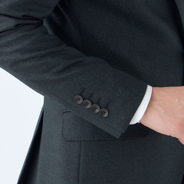 シルバーライン 【CLASSICO TAPERED】【秋冬】2釦シングルスーツ 1タック/グリーン/CANONICO 1663 fabric made in italy/※裾上げ必要 緑中間