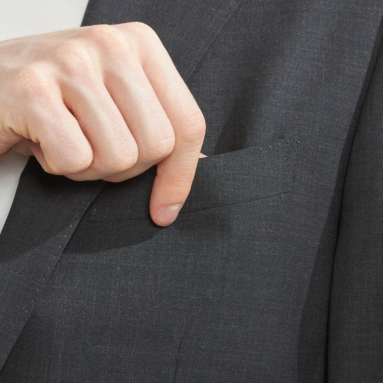 ソノタ 【BLACK LINE】【春夏】2釦シングルジャケット/グレー×サイロフィル/NEW ZEALAND WOOL MIX Super100’s グレー濃色