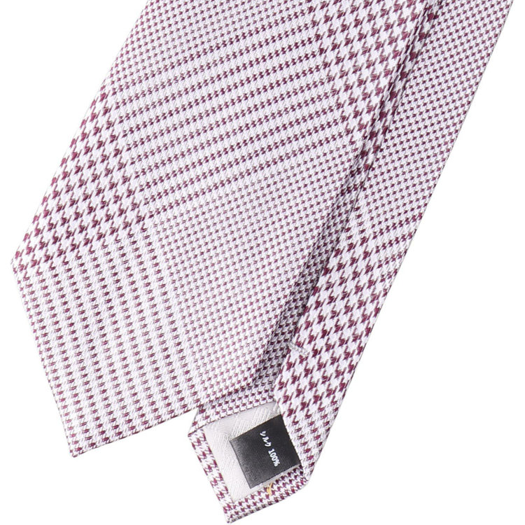 シルバーライン 【SILVER LINE】シルクチェック 慶事対応 ネクタイ 8.0cm幅/ワイン×シルバー その他