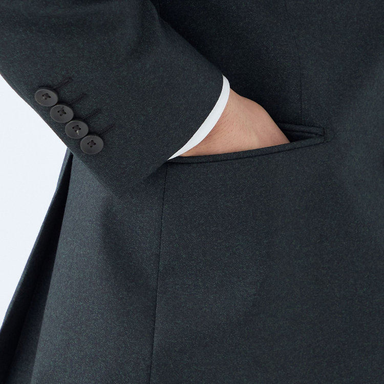 シルバーライン 【CLASSICO TAPERED】【秋冬】2釦シングルスーツ 1タック/グリーン/CANONICO 1663 fabric made in italy/※裾上げ必要 緑中間