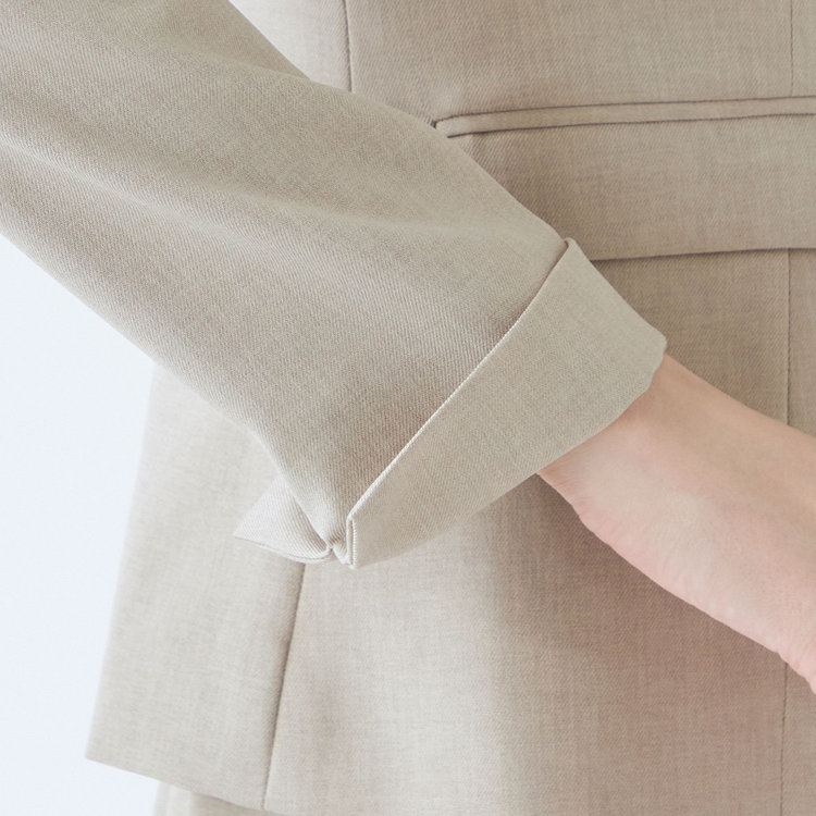 シルバーライン 【SL】【年間】ノーカラージャケット/ベージュ/ウォッシャブル 茶淡色