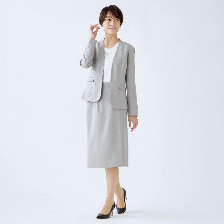 シルバーライン 【SL】【年間】ノーカラージャケット/グレー/ウォッシャブル グレー中間