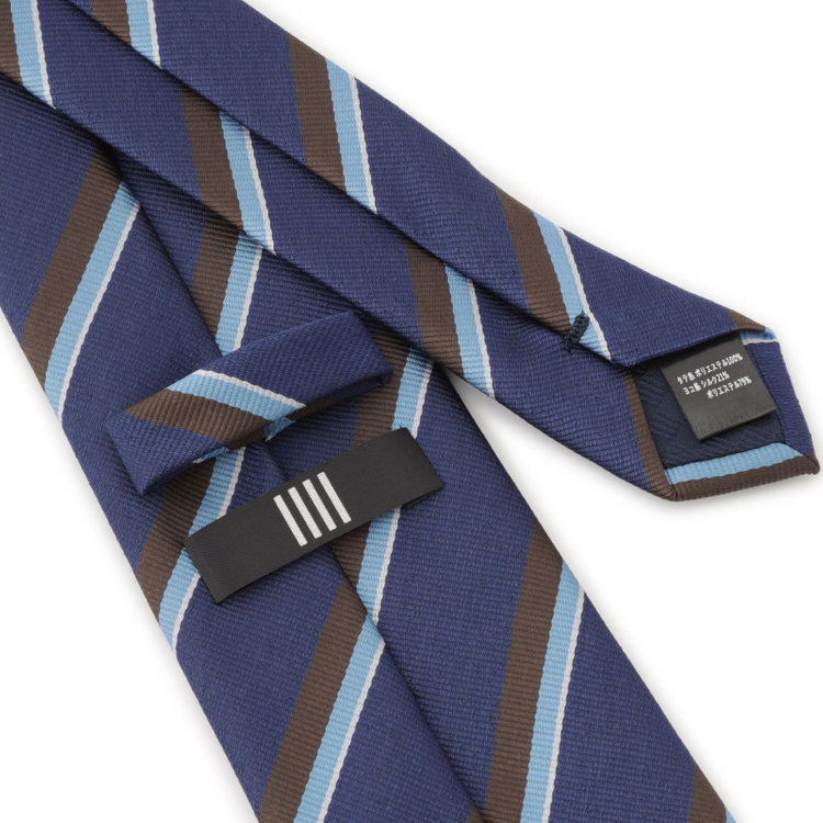 シルバーライン 【BLACK LINE】ポリエステルシルクストライプネクタイ 7.5cm幅/ネイビー その他