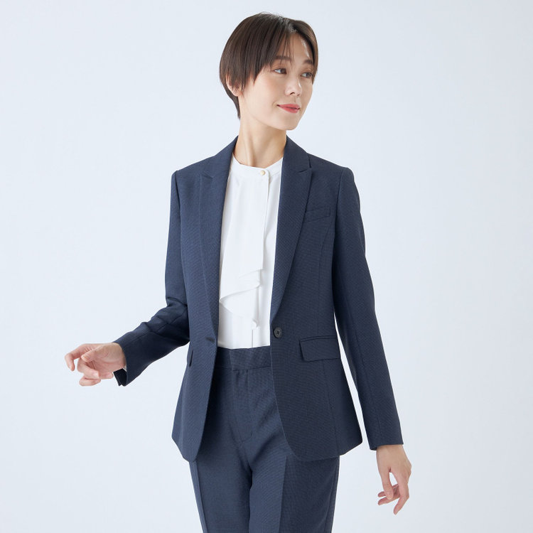 シルバーライン 【RELAX TAPERED】【年間】1釦ジャケット/ネイビー/ウォッシャブル 紺中間