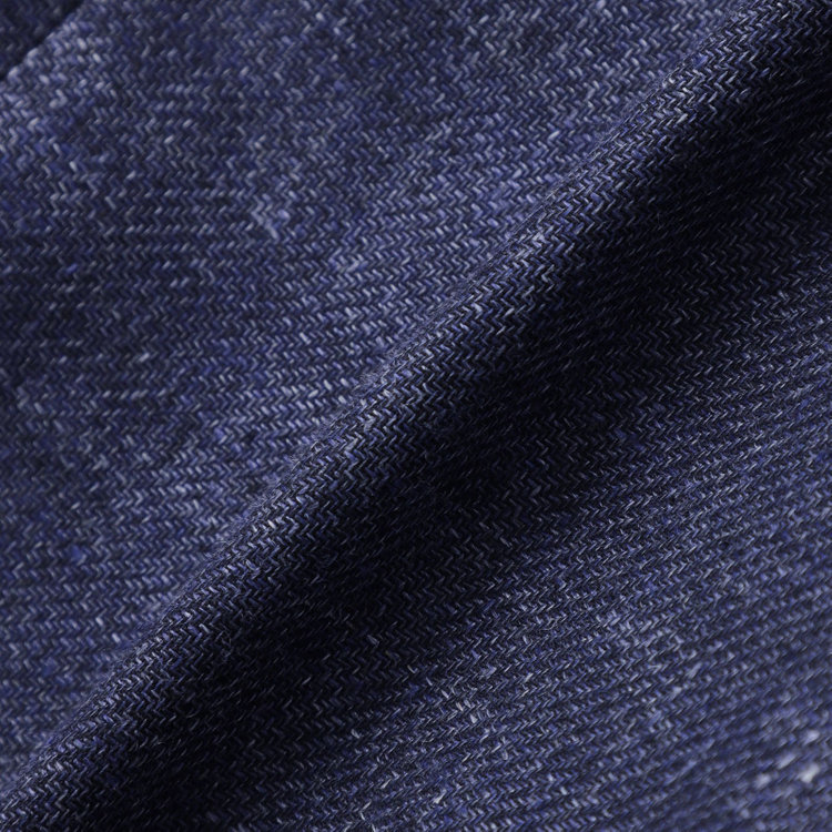 シルバーライン 【CLASSICO TAPERED】【春夏】リネンウール3釦段返りシングルジャケット/ネイビー/パッチポケット/MARZOTTO 青中間