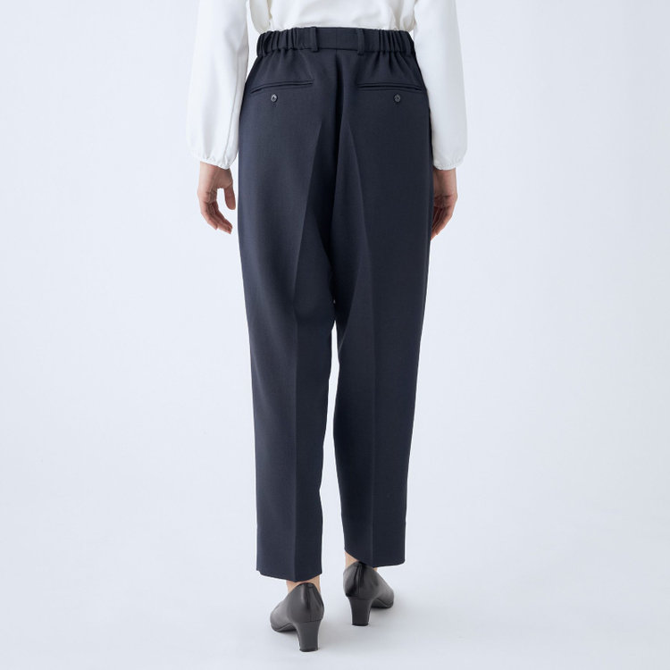 シルバーライン 【SL】【年間】テーパードパンツ/ネイビー/ウォッシャブル/※裾上げ済仕様 紺中間