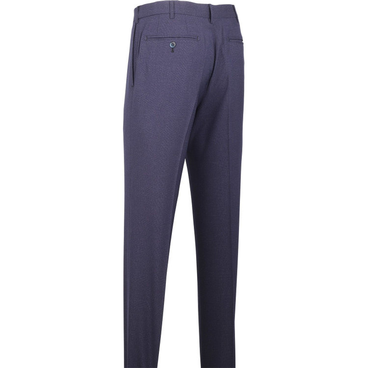 スーツセレクト 【SLIM TAPERED】【春夏】0タックテーパードパンツ/ネイビー×チェック/ウエストムーブ/ウォッシャブル/4S ネイビー系(紺)
