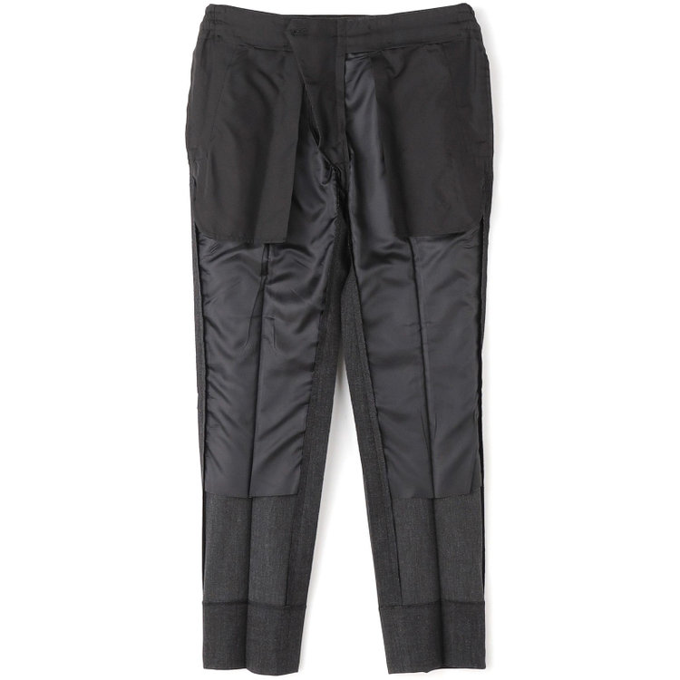 ブラックライン 【SLIM TAPERED_2】【秋冬】2釦シングルスリーピーススーツ 0タック/グレー/ウエストシャーリング/4S SUSTAINABILITY&ECOLOGY FABRIC/※パンツ裾上げ済仕様 グレー濃色