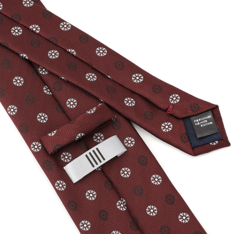 シルバーライン 【SILVER LINE】ポリエステルシルク小紋ネクタイ 8.0cm幅/ワイン その他
