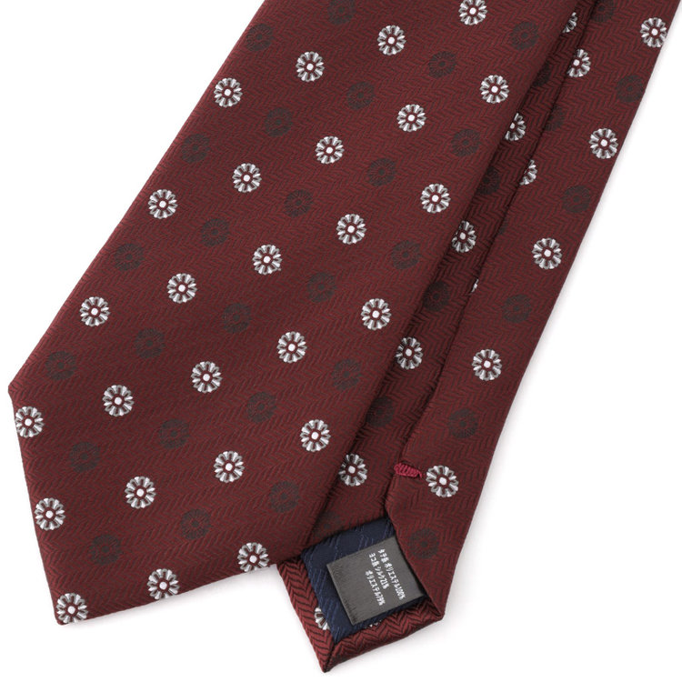 シルバーライン 【SILVER LINE】ポリエステルシルク小紋ネクタイ 8.0cm幅/ワイン その他