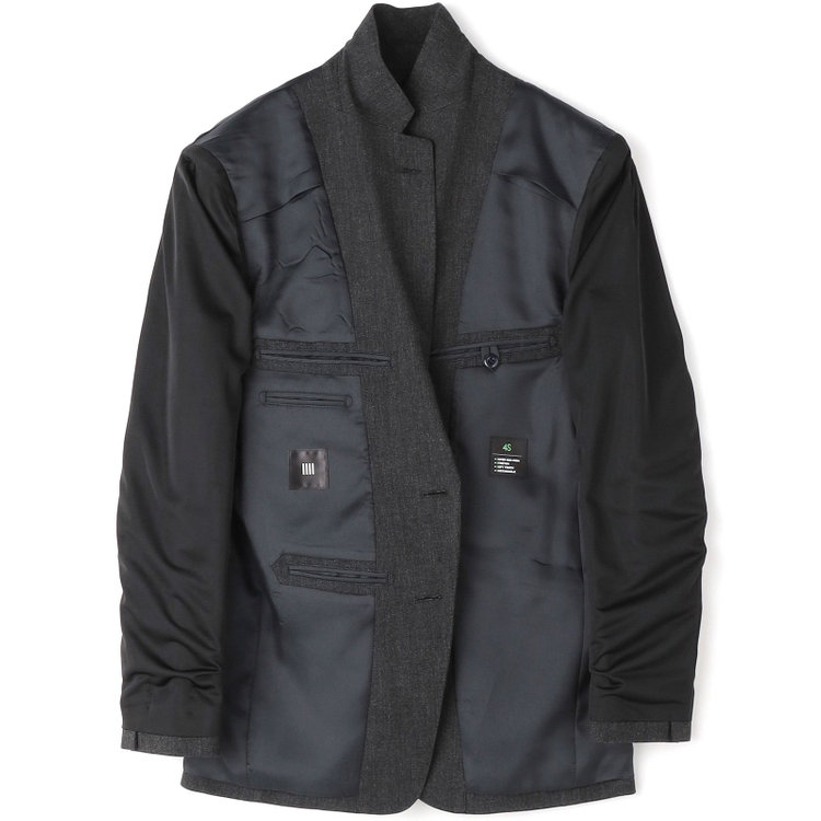 ブラックライン 【SLIM TAPERED_2】【秋冬】2釦シングルスリーピーススーツ 0タック/グレー/ウエストシャーリング/4S SUSTAINABILITY&ECOLOGY FABRIC/※パンツ裾上げ済仕様 グレー濃色