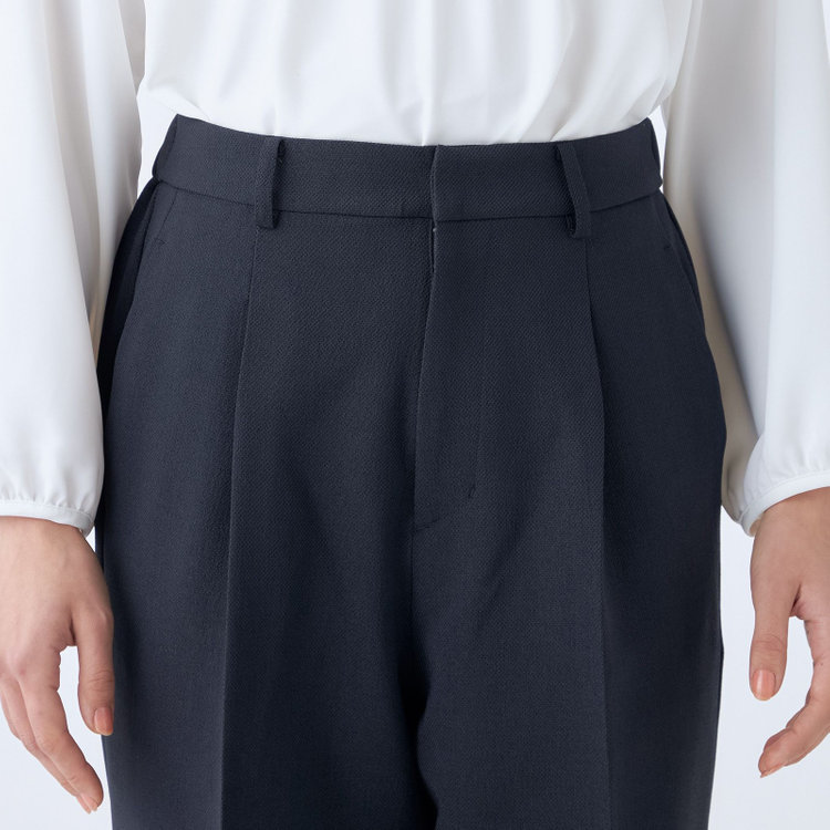 シルバーライン 【SL】【年間】テーパードパンツ/ネイビー/ウォッシャブル/※裾上げ済仕様 紺中間