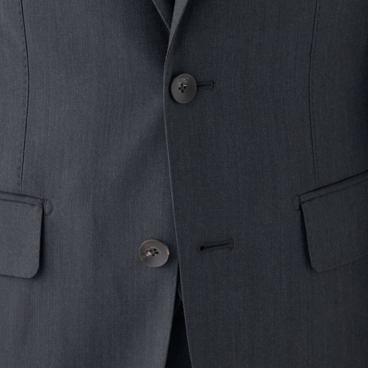 シルバーライン 【CLASSICO TAPERED】【年間】3釦段返りシングルスリーピーススーツ 2タック/グレー×ソリッド/NEW ZEALAND WOOL MIX/※裾上げ必要 グレー中間