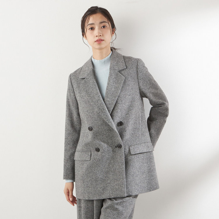 ブラックライン 【BLACK LINE】2釦1掛けジャコット/グレー グレー中間