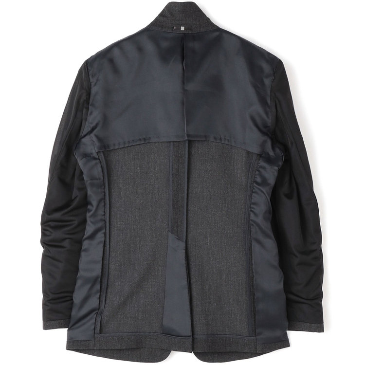 ブラックライン 【SLIM TAPERED_2】【秋冬】2釦シングルスリーピーススーツ 0タック/グレー/ウエストシャーリング/4S SUSTAINABILITY&ECOLOGY FABRIC/※パンツ裾上げ済仕様 グレー濃色