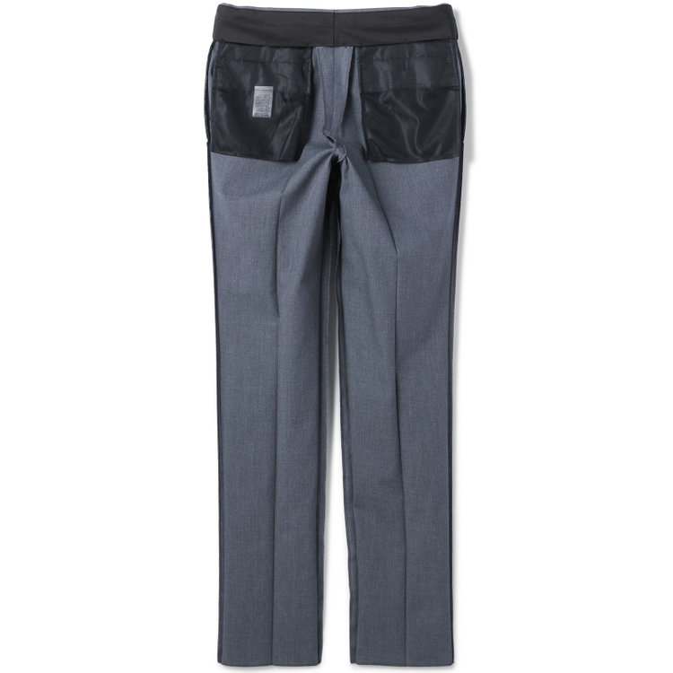 シルバーライン 【CLASSICO TAPERED】【春夏】1タックテーパードパンツ/ネイビー/ウエストムーブ仕様/ウォシャブル/「氷撃」冷感PRINT/※裾直し必要 グレー中間