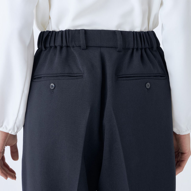 シルバーライン 【SL】【年間】テーパードパンツ/ネイビー/ウォッシャブル/※裾上げ済仕様 紺中間