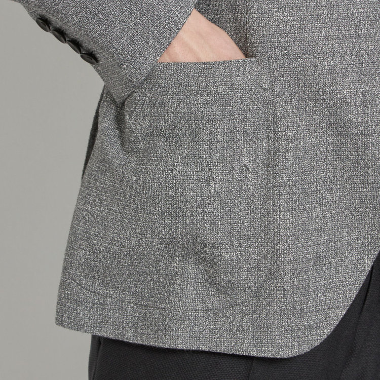 シルバーライン 【CLASSICO TAPERED】【春夏】ウールリネン2釦シングルジャケット/グレー/パッチポケット/MARZOTTO グレー淡色