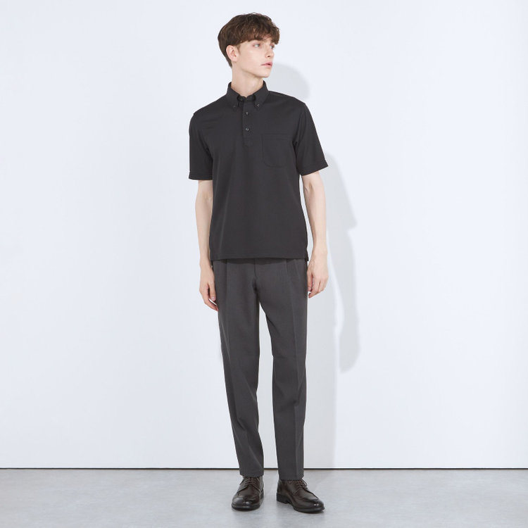 シルバーライン 【発送在庫あり】【WEB限定】【RBC/半袖】ボタンダウンビズポロシャツ プルオーバータイプ/ブラック/4S 黒