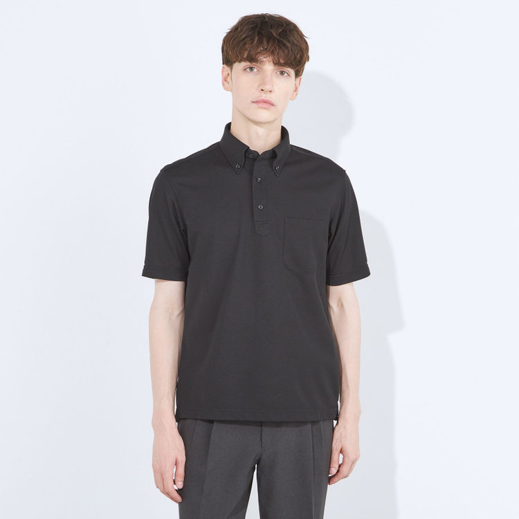 シルバーライン 【発送在庫あり】【WEB限定】【RBC/半袖】ボタンダウンビズポロシャツ プルオーバータイプ/ブラック/4S 黒