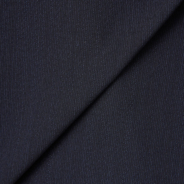 ブラックライン 【SLIM TAPERED_2】【春夏】2釦シングルスーツ 0タック/ネイビー×ヘアラインストライプ/ウエストシャーリング/4S SUSTAINABILITY&ECOLOGY FABRIC/ウォッシャブル/※パンツ裾上げ済仕様 紺中間