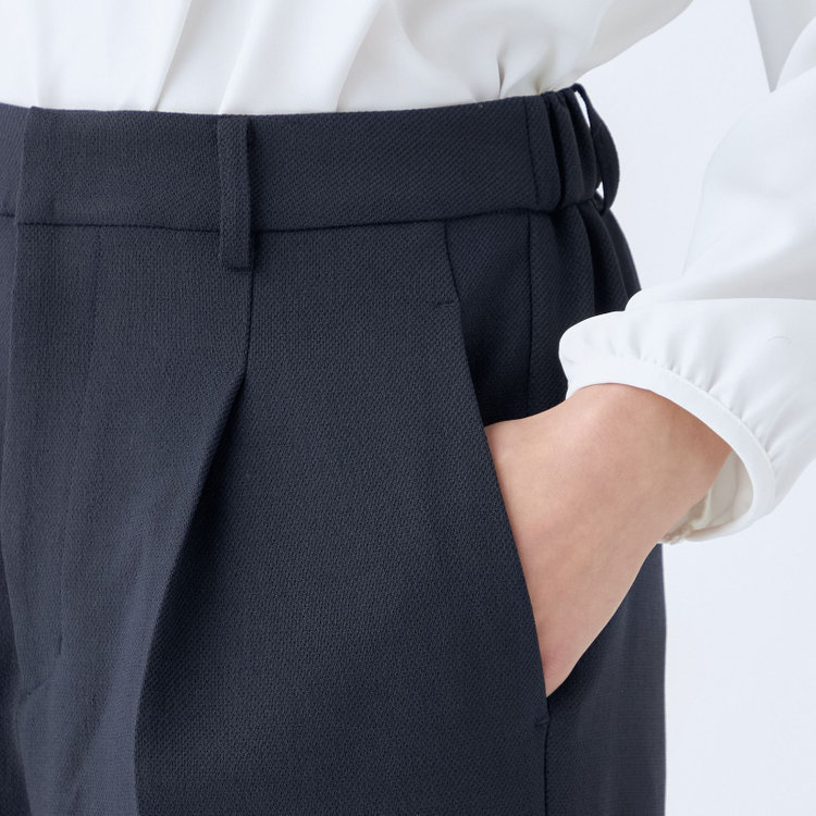 シルバーライン 【SL】【年間】テーパードパンツ/ネイビー/ウォッシャブル/※裾上げ済仕様 紺中間