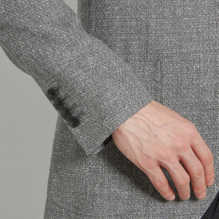 シルバーライン 【CLASSICO TAPERED】【春夏】ウールリネン2釦シングルジャケット/グレー/パッチポケット/MARZOTTO グレー淡色