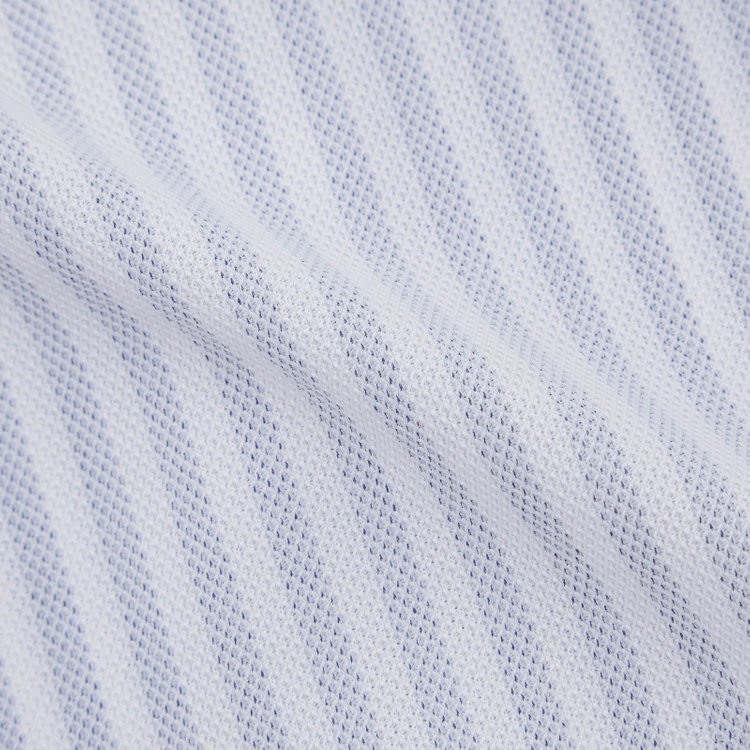 ブラックライン 【発送在庫あり】【BLACK LINE】クレリックホリゾンタルワイドスナップダウンワイシャツ/襟袖口：ホワイト+ホワイト×グレーストライプ/「4S」スーパーノンアイロン・ストレッチ 青濃色