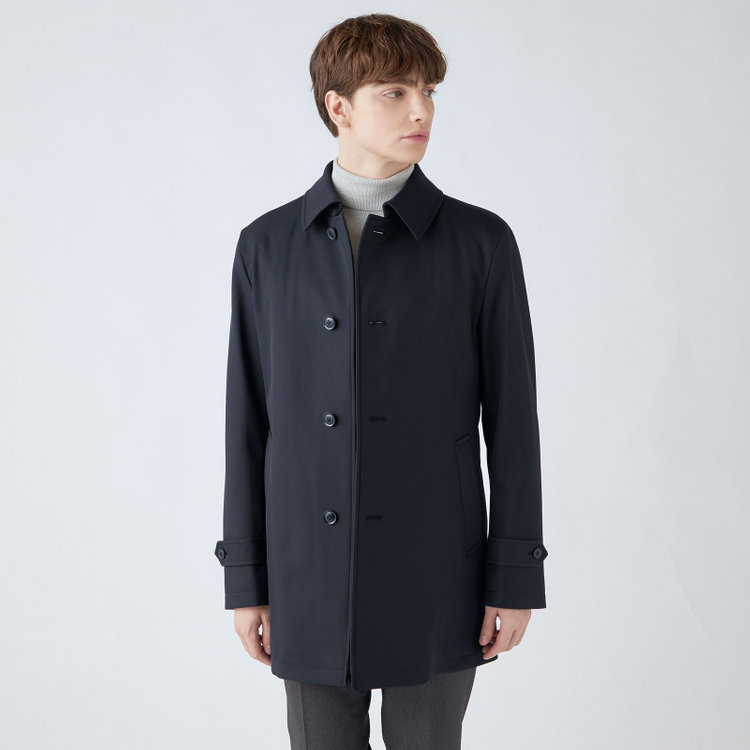 ブラックライン 【BL】ステンカラーボンディングコート/ネイビー/WATERPROOF 紺中間