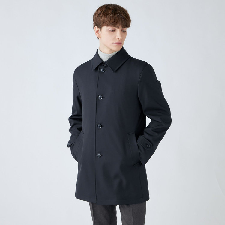 ブラックライン 【BL】ステンカラーボンディングコート/ネイビー/WATERPROOF 紺中間