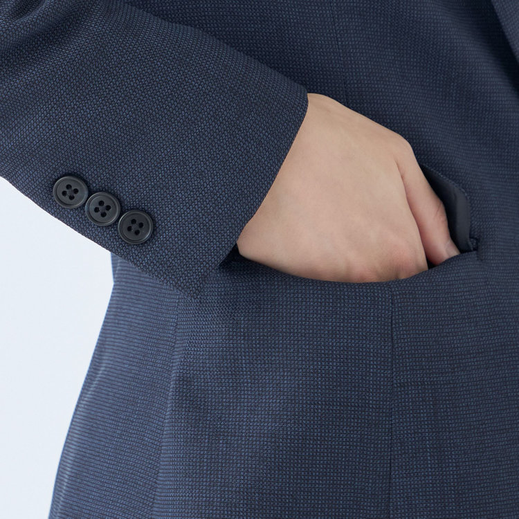 シルバーライン 【RELAX TAPERED】【年間】1釦ジャケット/ネイビー/ウォッシャブル 紺中間
