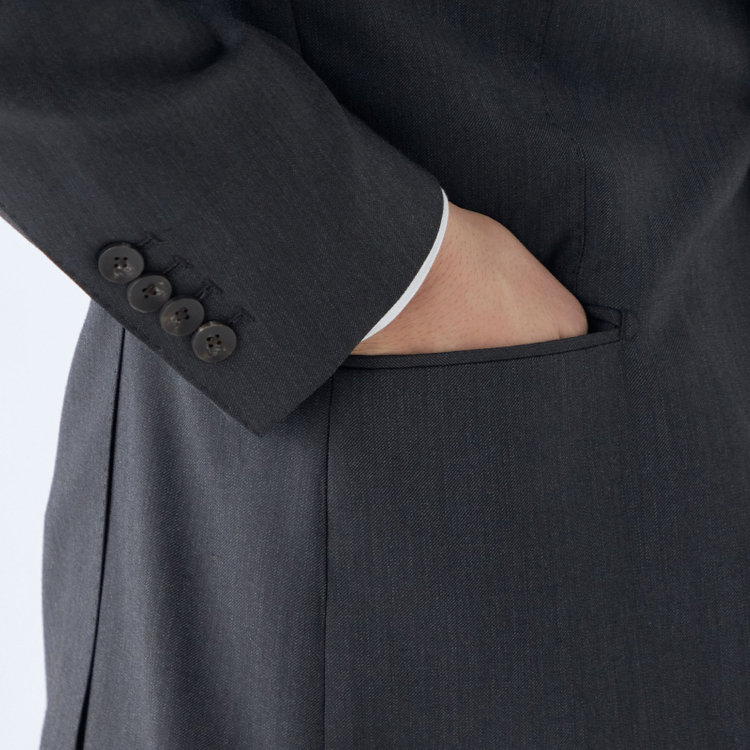シルバーライン 【CLASSICO TAPERED】【年間】3釦段返りシングルスリーピーススーツ 2タック/グレー×ソリッド/NEW ZEALAND WOOL MIX/※裾上げ必要 グレー中間